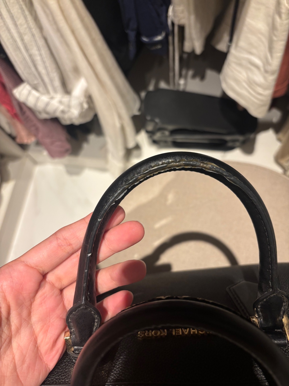 bolsa michael kors preta hayes grande em couro